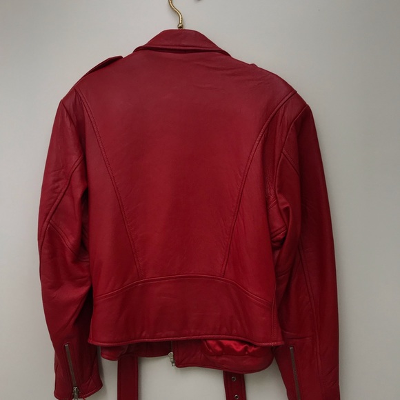 100% Red Leather motorcycle Jacket - Picture 4 of 10